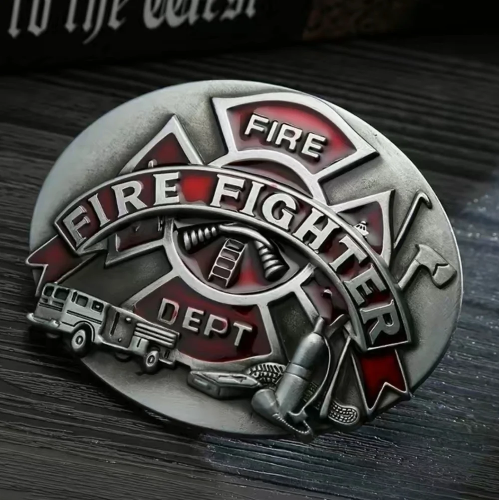 New firefighter fire department men's belt buckle